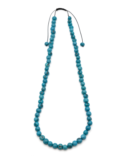 Collar Azai azul - de las semillas de palma Azai de La Tagua