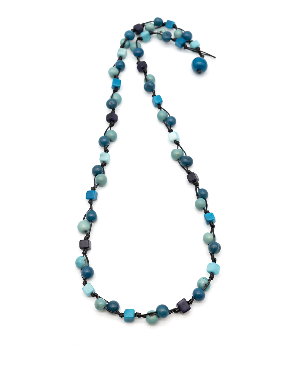 Halskette Azaicua Blau - La Tagua Nuss & Azai Palmensamen