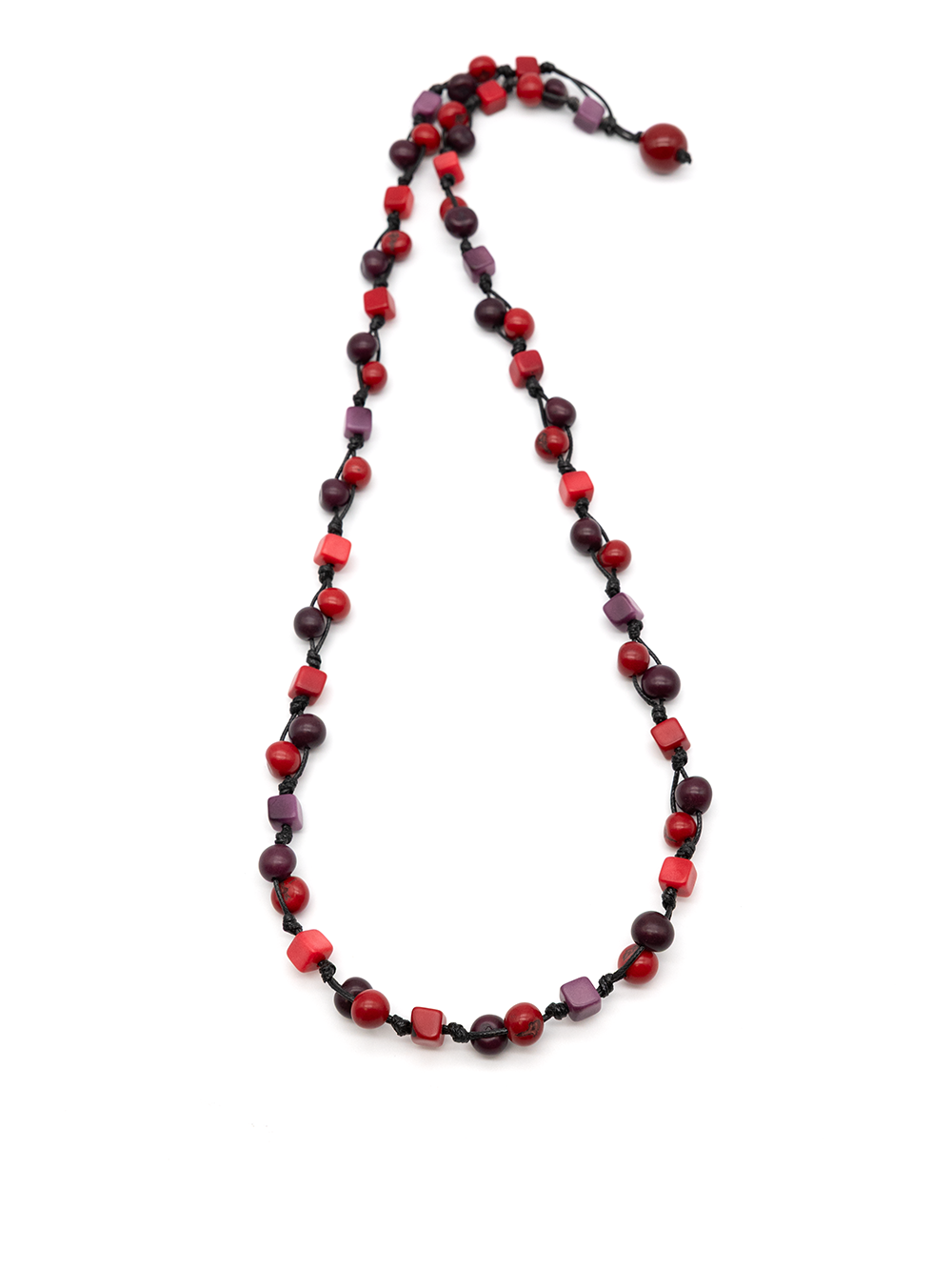 Halskette Azaicua Rot - La Tagua Nuss & Azai Palmensamen