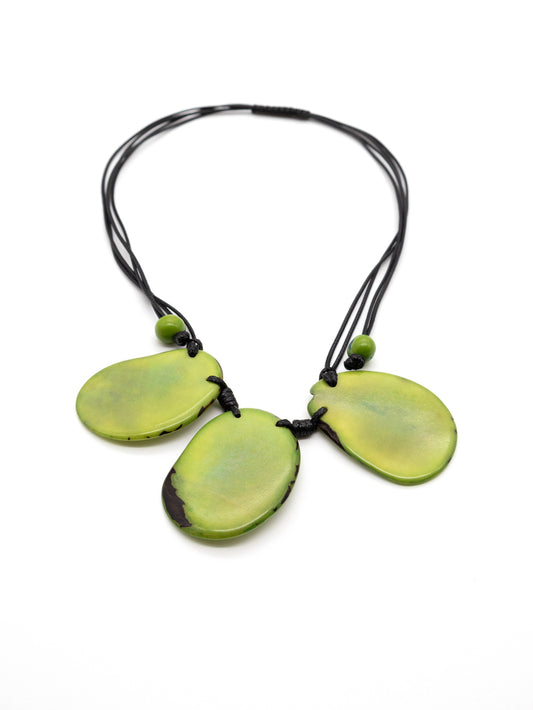 Halskette Celi grün - La Tagua Nuss