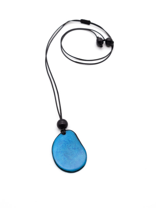 Halskette Laura blau - La Tagua Nuss