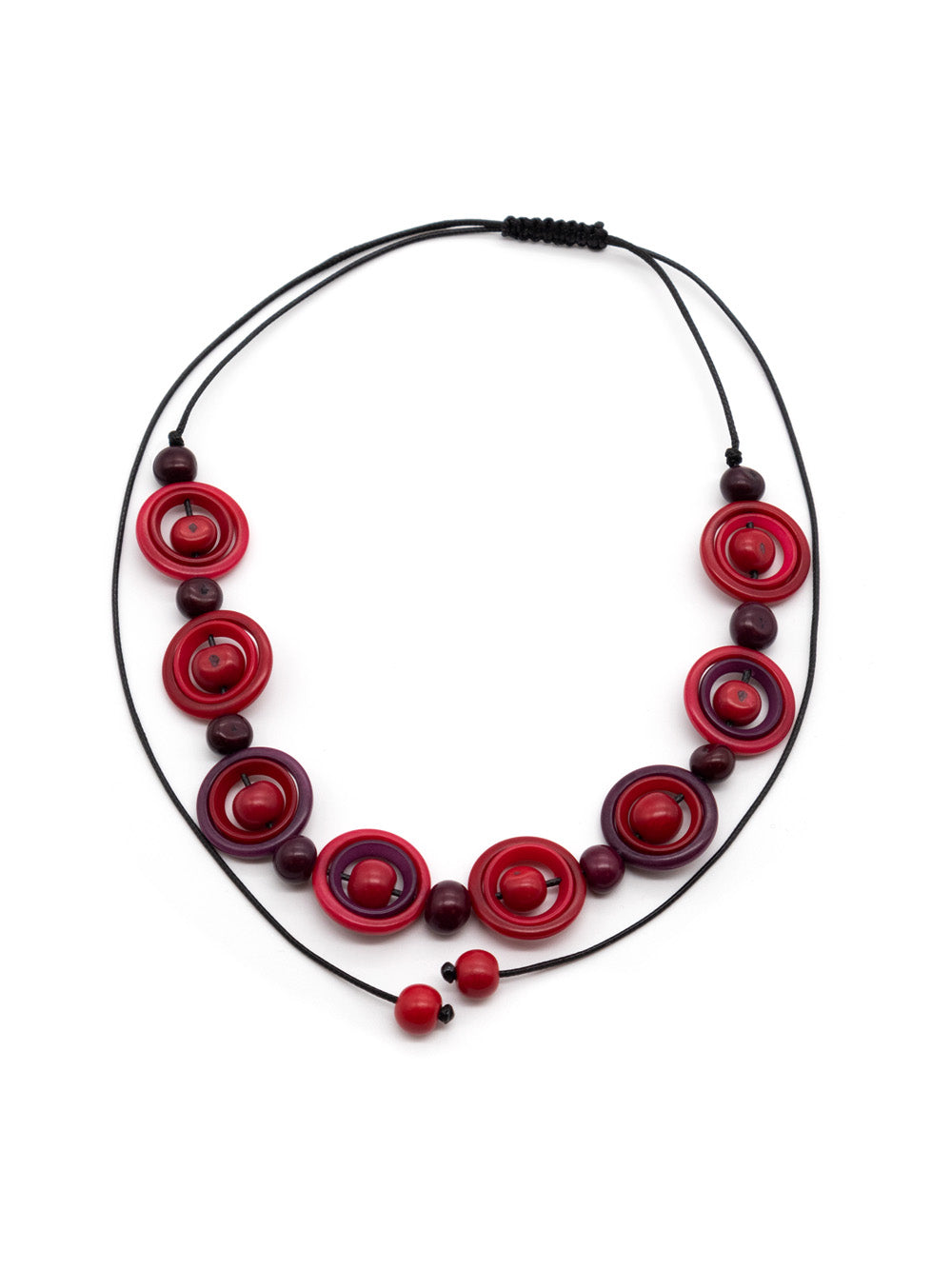 Halskette Lili rot - aus Azai Palmensamen und La Tagua Nuss