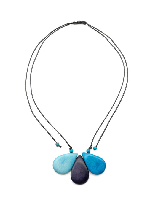Halskette Lilia blau - La Tagua Nuss