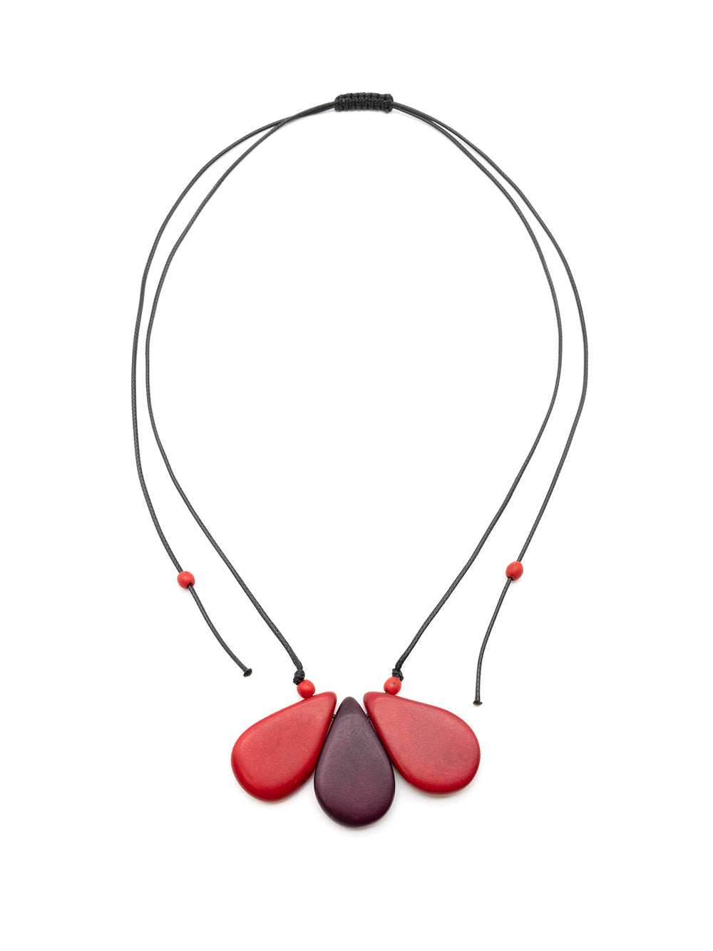 Halskette Lilia rot - La Tagua Nuss