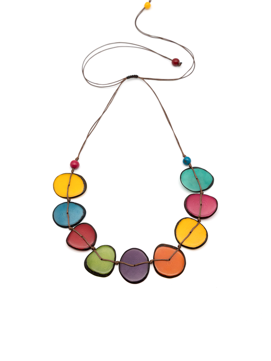 Necklace Mirna Short Colorful - La Tagua Nut