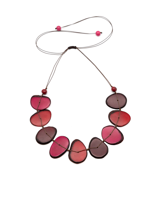 Halskette Mirna Short Rot - La Tagua Nuss