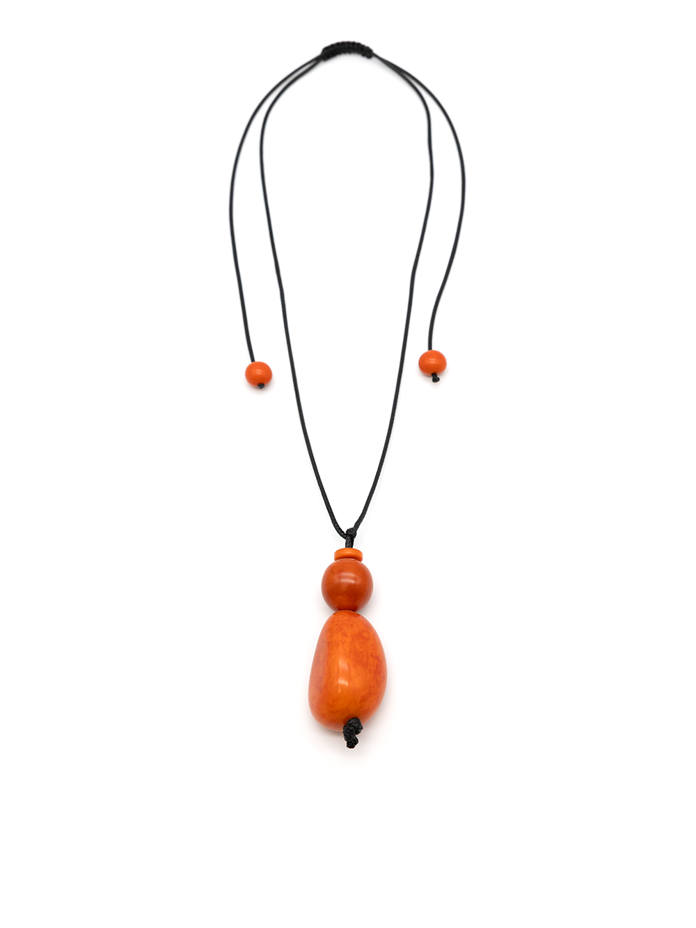 Halskette Pepa Orange - La Tagua Nuss & Bombona Kugel