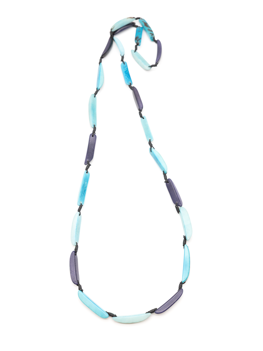 Halskette Astrid Blau - La Tagua Nuss