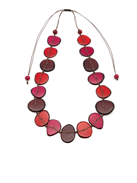 Halskette Mirna Rot - La Tagua Nuss