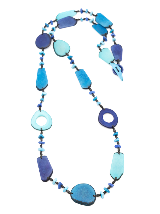 Halskette Reina Blau - La Tagua Nuss