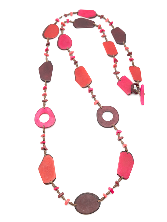 Halskette Reina Rot - La Tagua Nuss