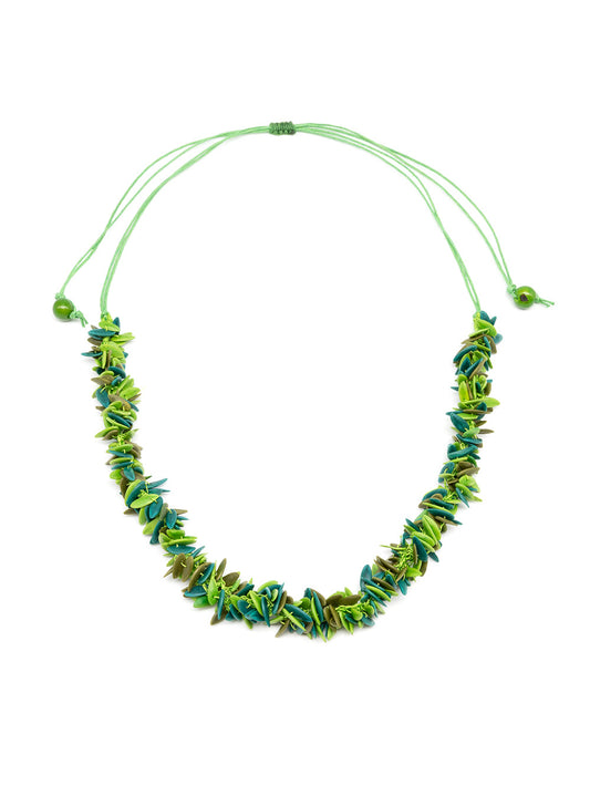 Halskette Trenza grün - Melonenkerne - La Tagua