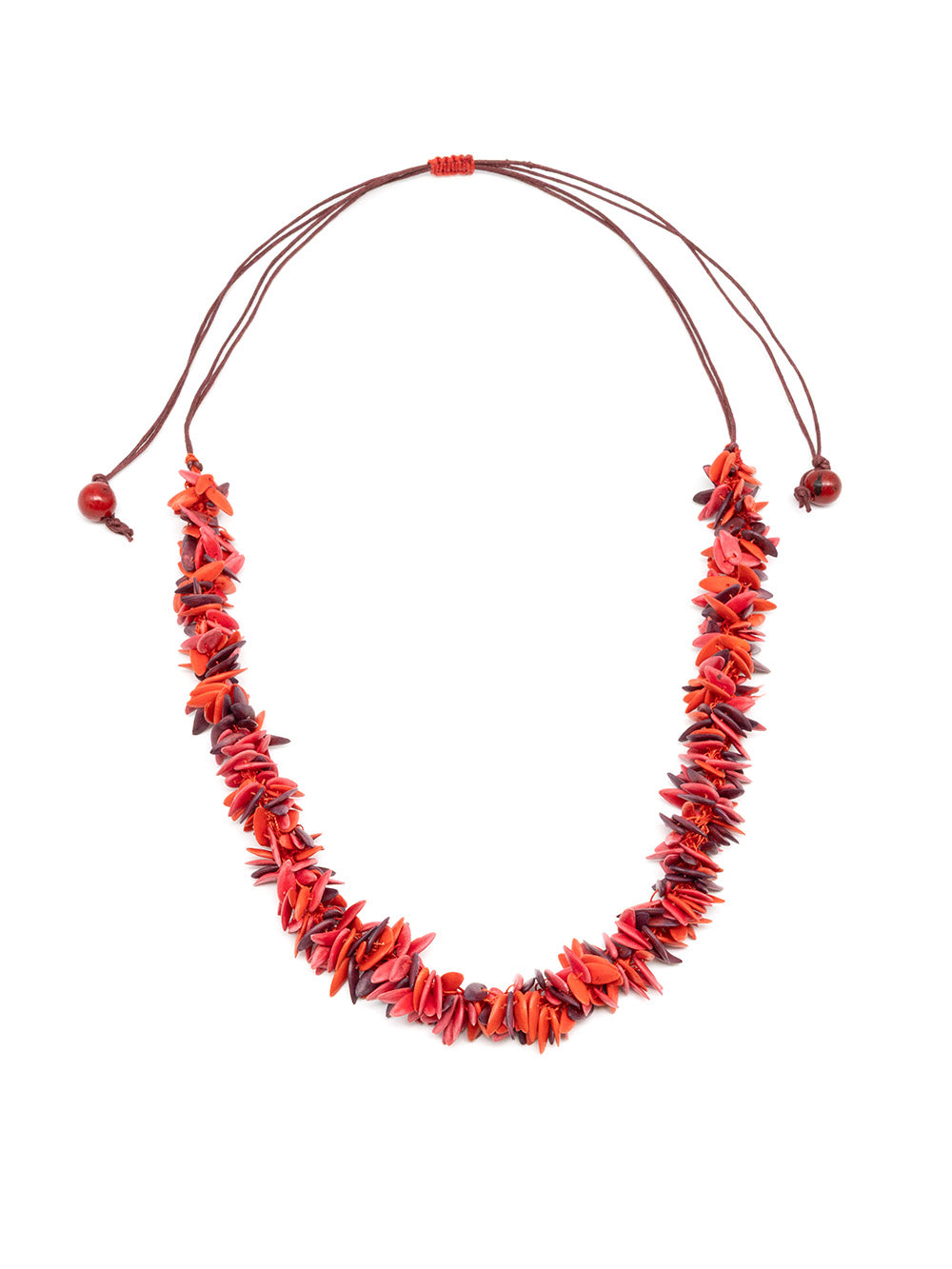 Halskette Trenza rot - Melonenkerne - La Tagua