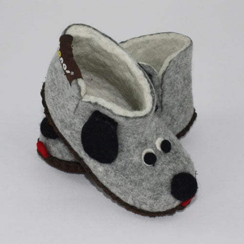 Mongs children's slippers dog grey