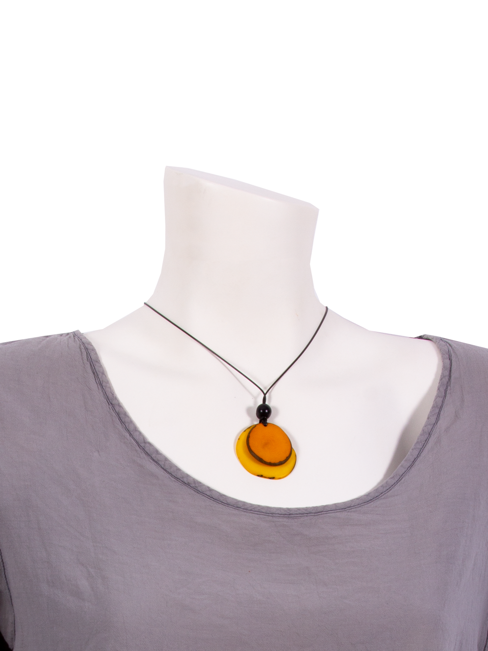 Halskette Chiloete gelb/orange - La Tagua Nuss