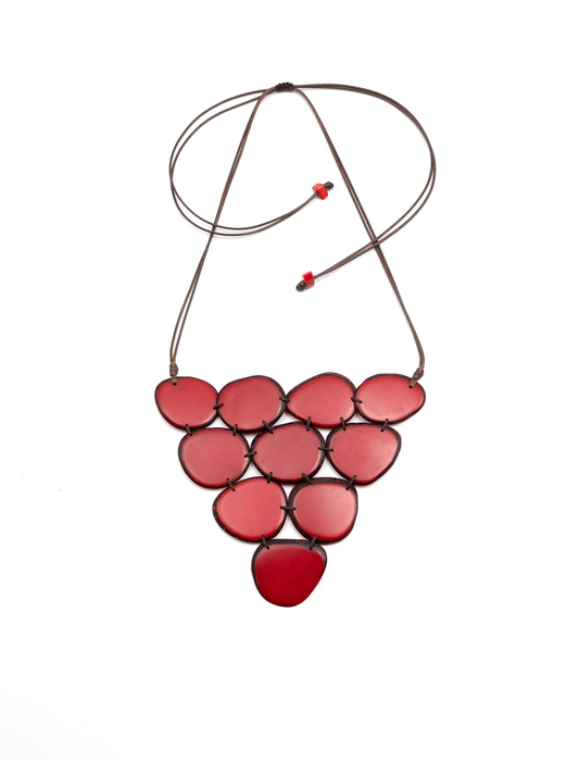 Halskette Claudia Rot - La Tagua Nuss