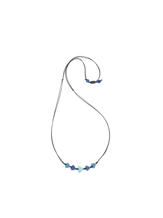 Halskette Corazones Blau - La Tagua Nuss