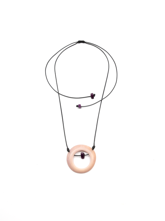 Halskette Ela Rosa - La Tagua Nuss