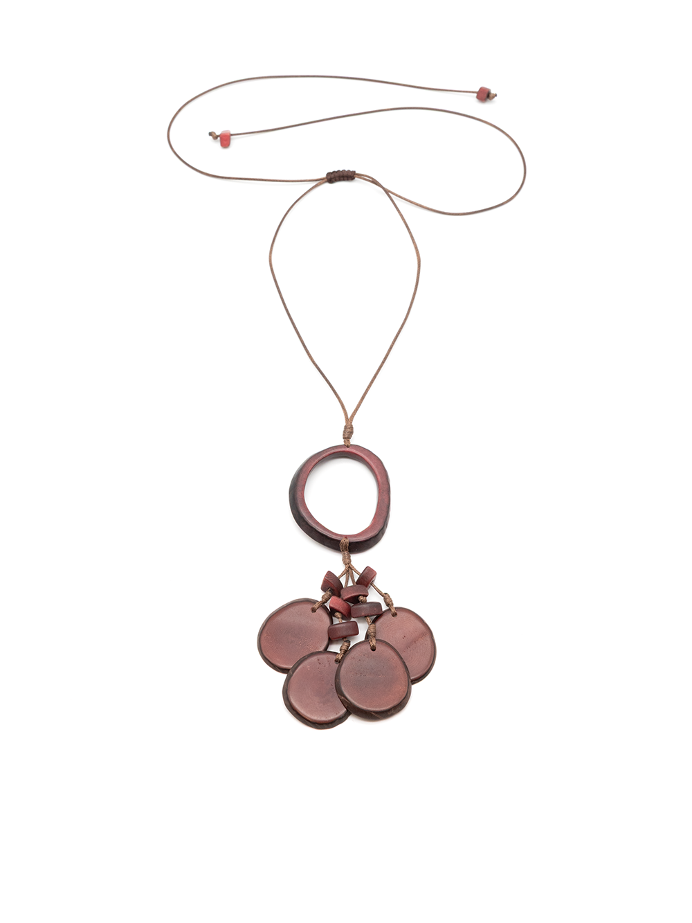Halskette Moni Bordeaux - La Tagua Nuss