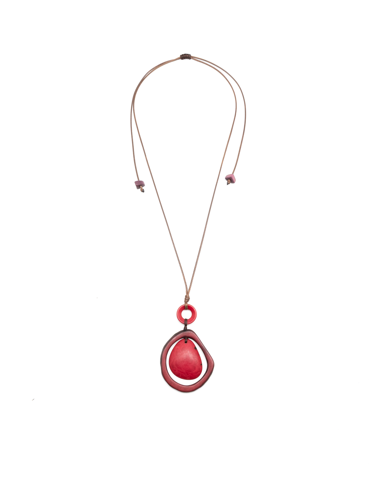 Halskette Saya Rot - La Tagua Nuss