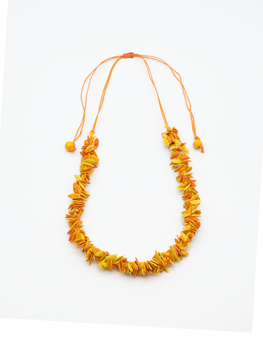Collar Trenza amarillo - Semillas de melón - La Tagua