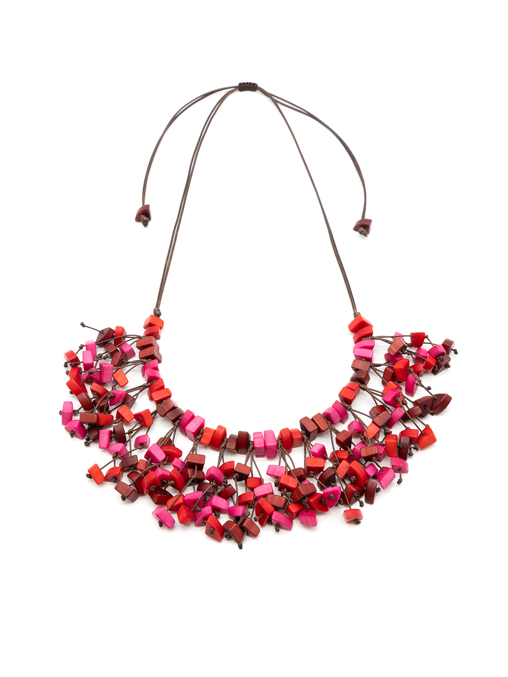 Halskette Vivian Rot - La Tagua Nuss
