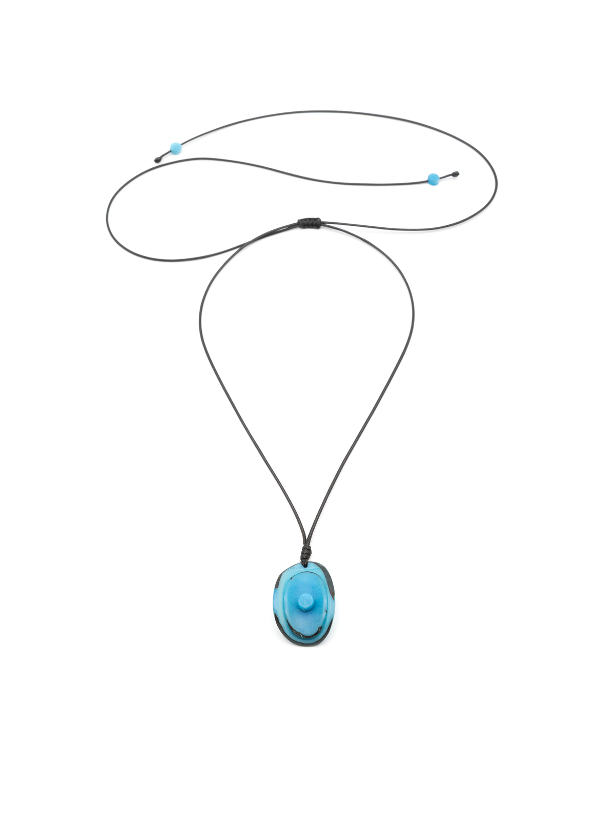 Halskette Zaina Hellblau - La Tagua Nuss