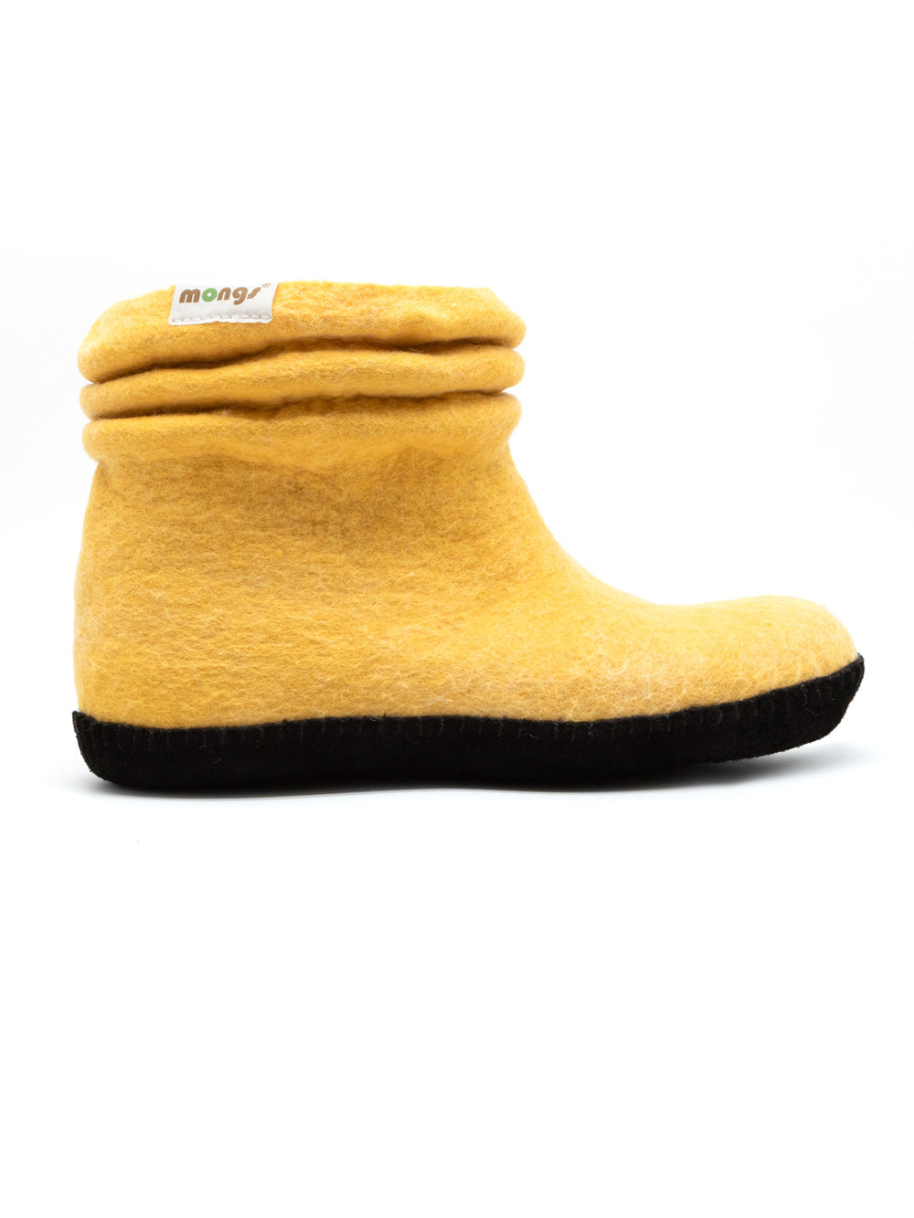 Gelbe Hausschuhe Merinowolle – fair produziert in der Mongolei