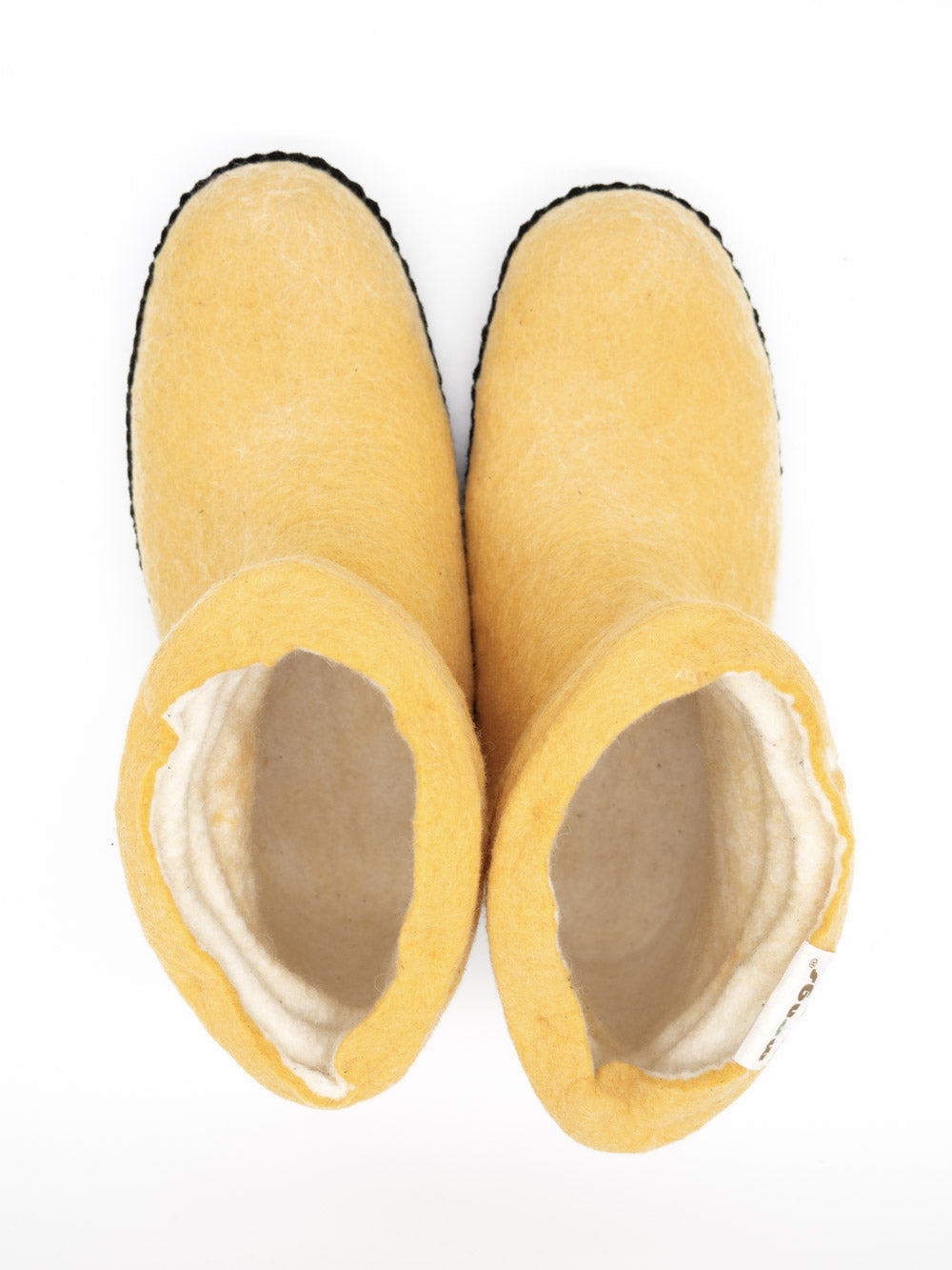 mongs gelbe Damen Hausschuhe aus Merinowolle – kuschelige Füße