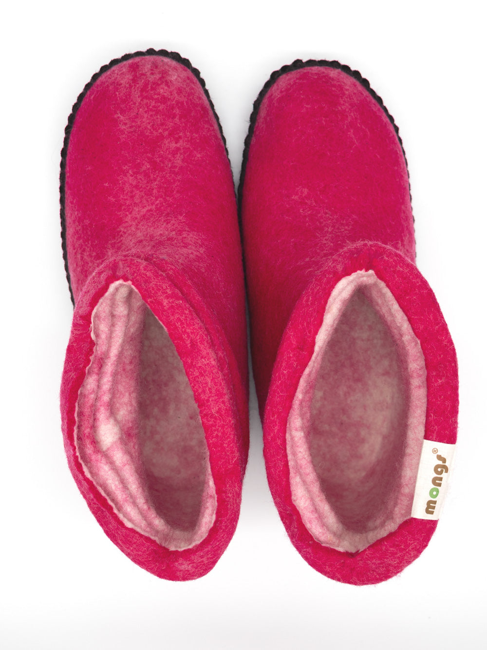 mongs pinke Hausschuhe aus Merinowolle – kuschelige Füße
