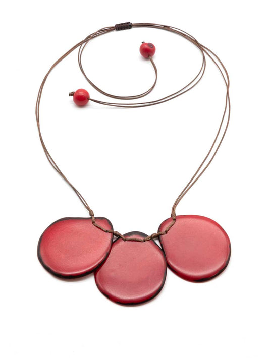 Halskette Celi rot - La Tagua Nuss