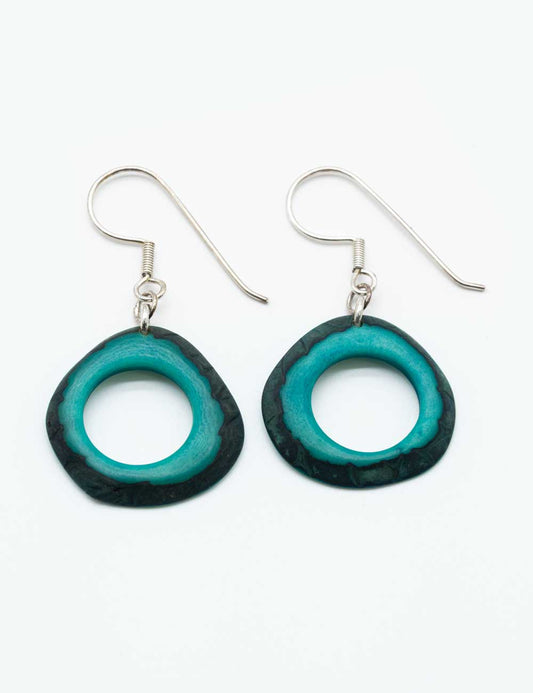 Earrings Doniret orange - LaTagua nut earrings silver