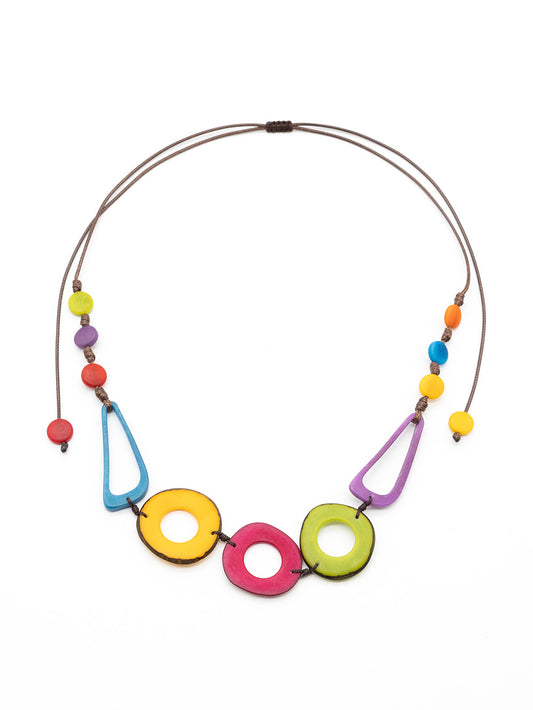 Halskette Agustina bunt - La Tagua Nuss