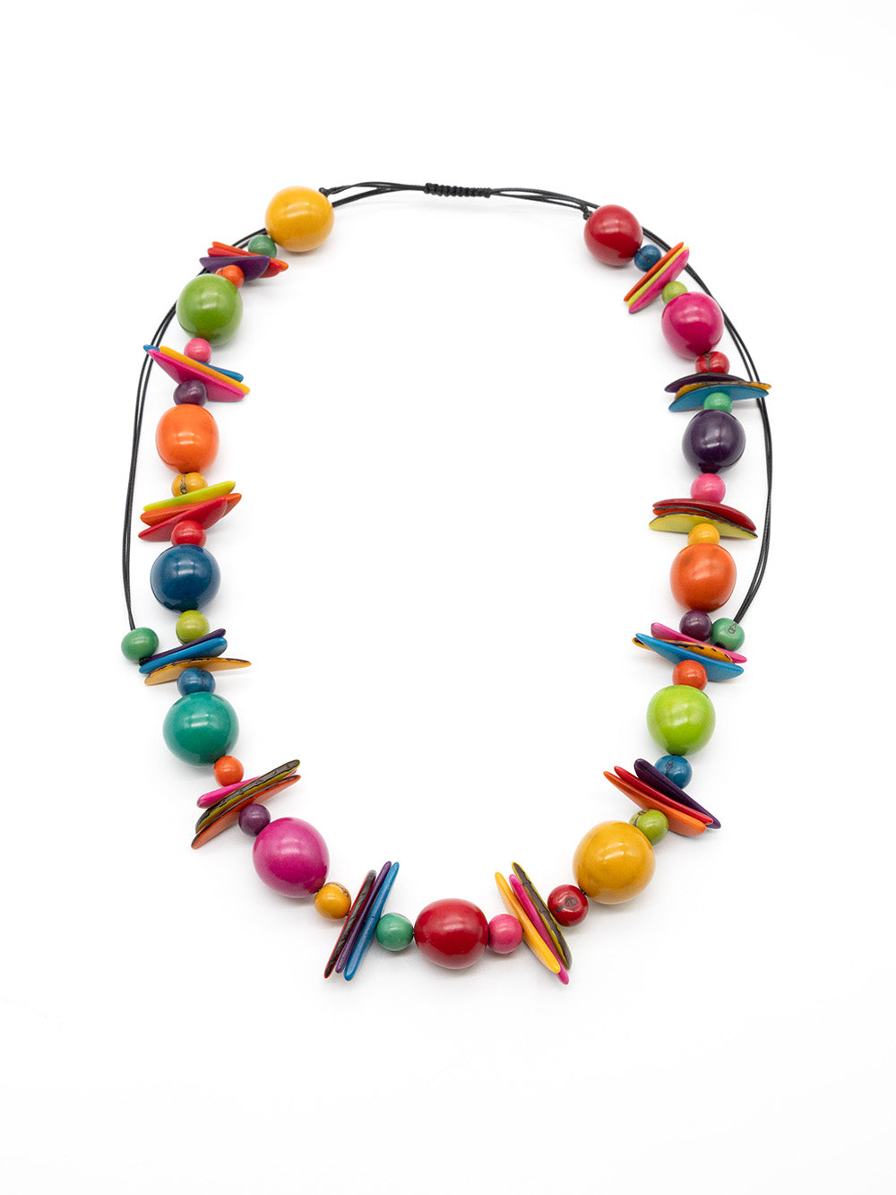 Halskette Allegra Bunt- La Tagua Nuss