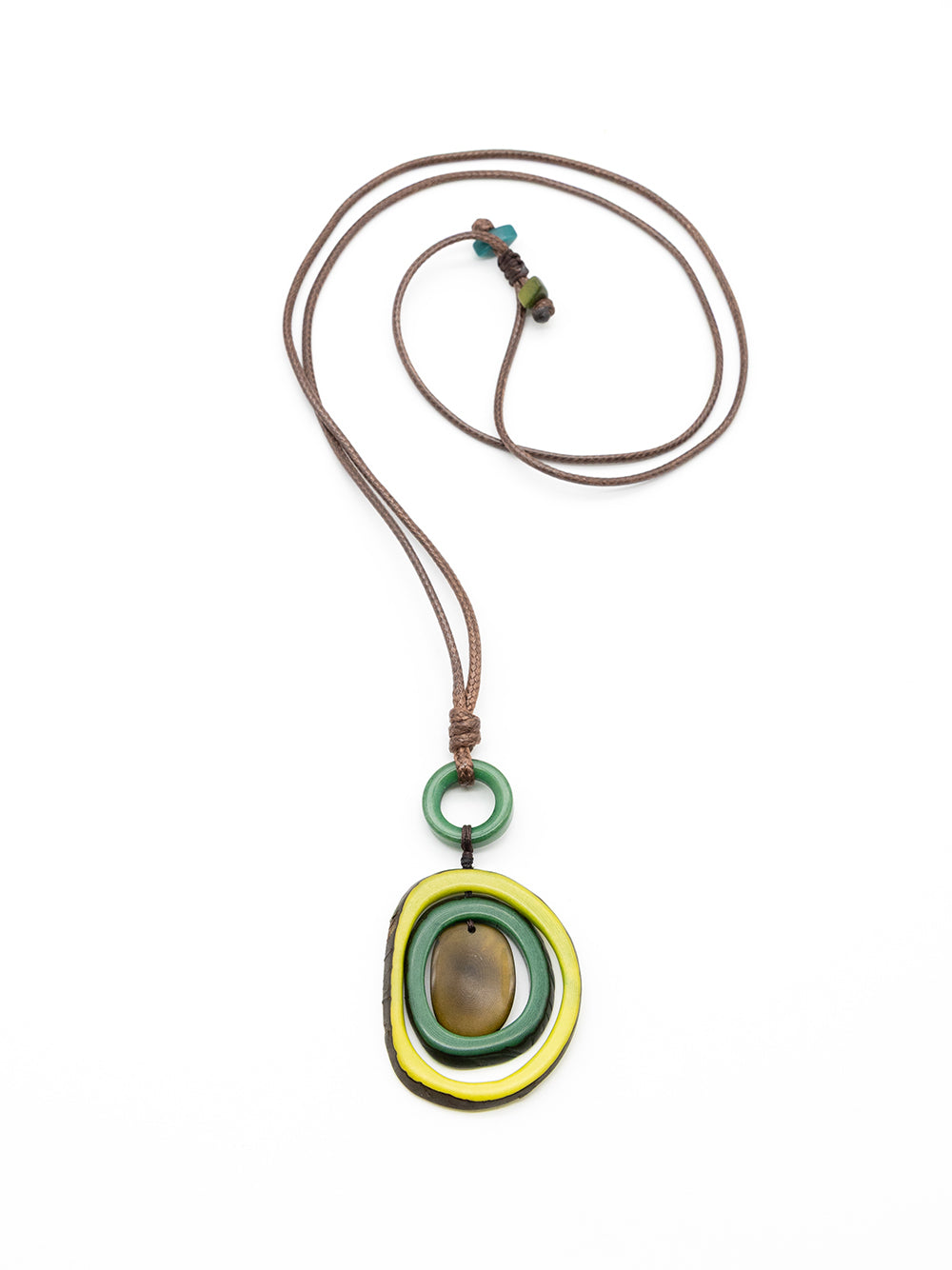Halskette Ana Apfelgrün / Dunkelgrün - La Tagua Nuss