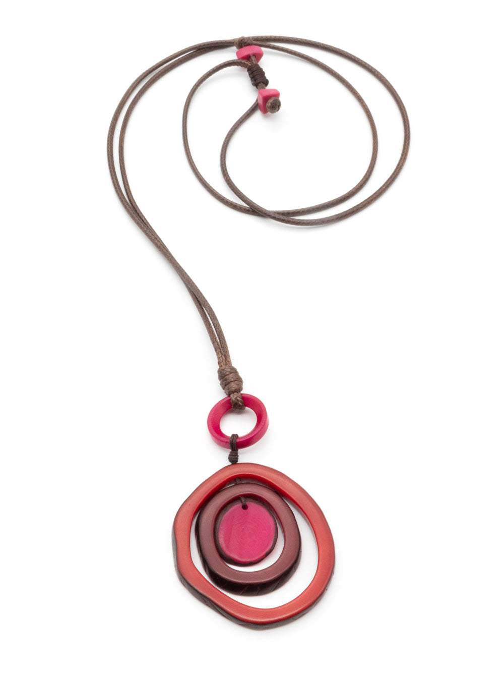 Halskette Ana Rot / Weinrot - La Tagua Nuss