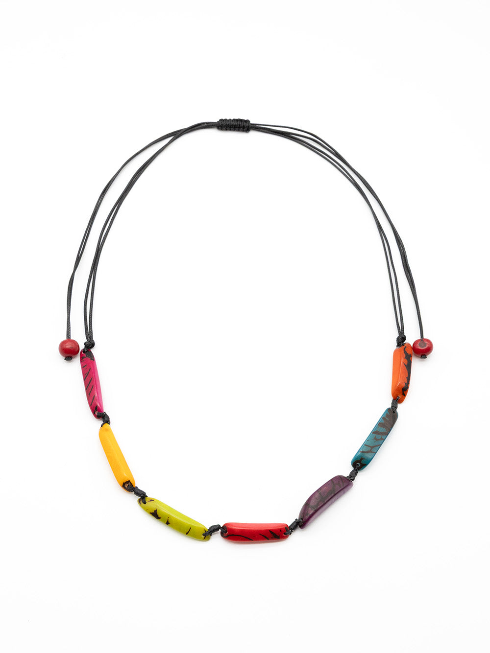 Halskette Astrid Short Bunt - La Tagua Nuss