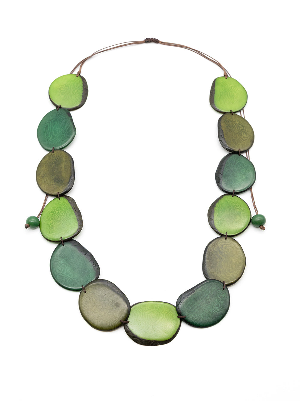 Halskette Carla grün - La Tagua Nuss