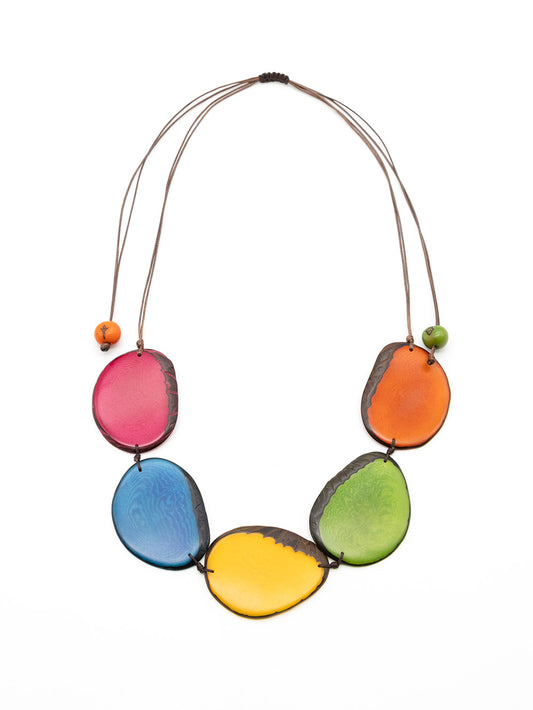Halskette Carmen bunt - La Tagua Nuss