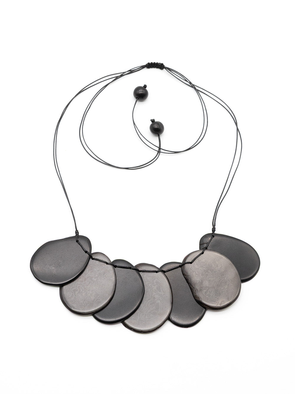 Halskette Celeste dunkelgrau - La Tagua Nuss