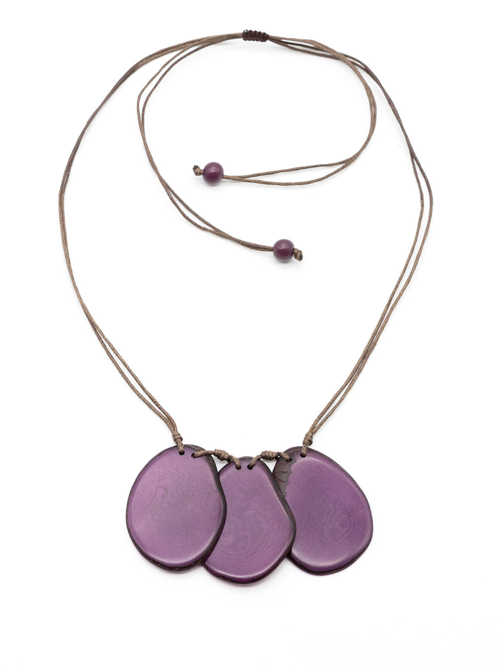 Halskette Celi lila - La Tagua Nuss