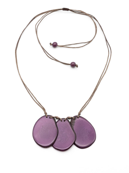Halskette Celi lila - La Tagua Nuss