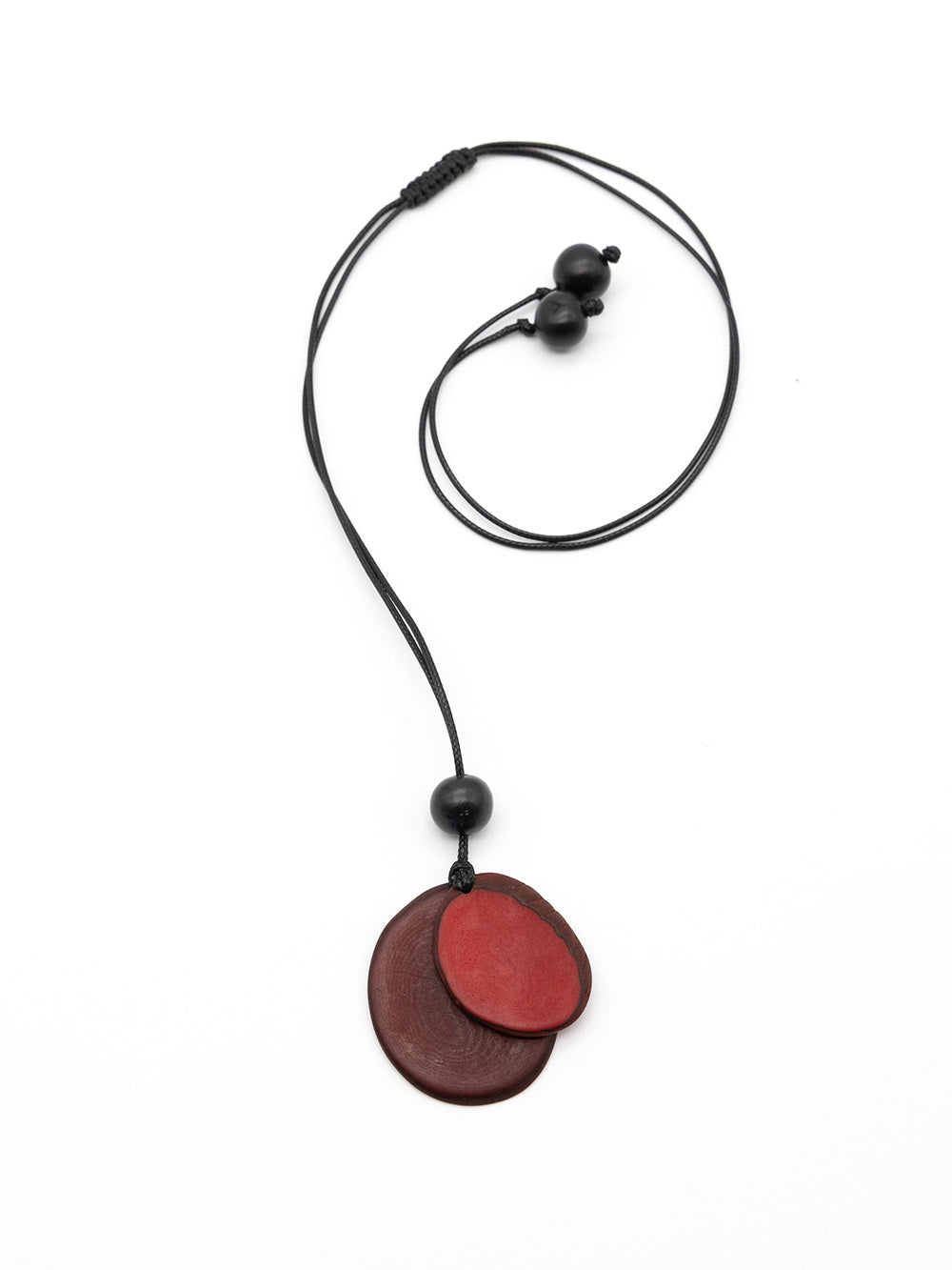 Halskette Chiloete bordeaux/rot - La Tagua Nuss