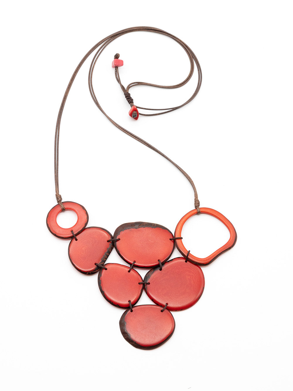 Halskette Clau Rot - La Tagua Nuss