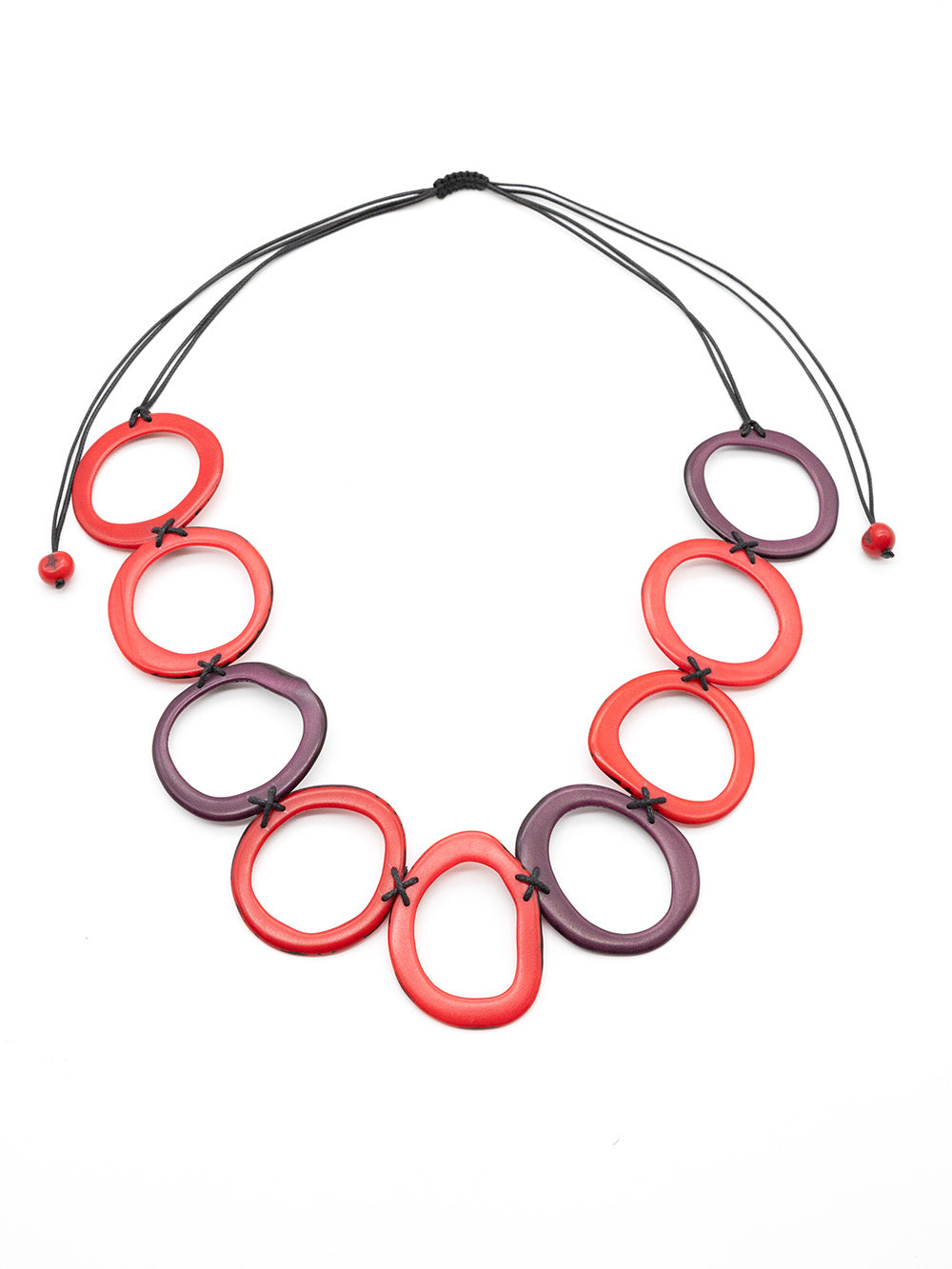 Halskette Doni Rot - La Tagua Nuss