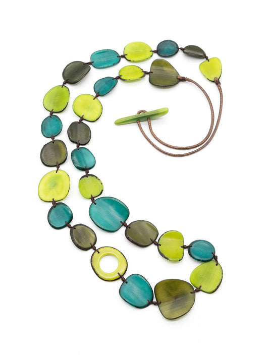 Halskette Gabi grün - La Tagua Nuss