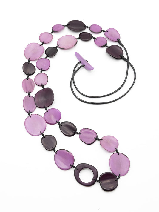 Halskette Gabi lila - La Tagua Nuss