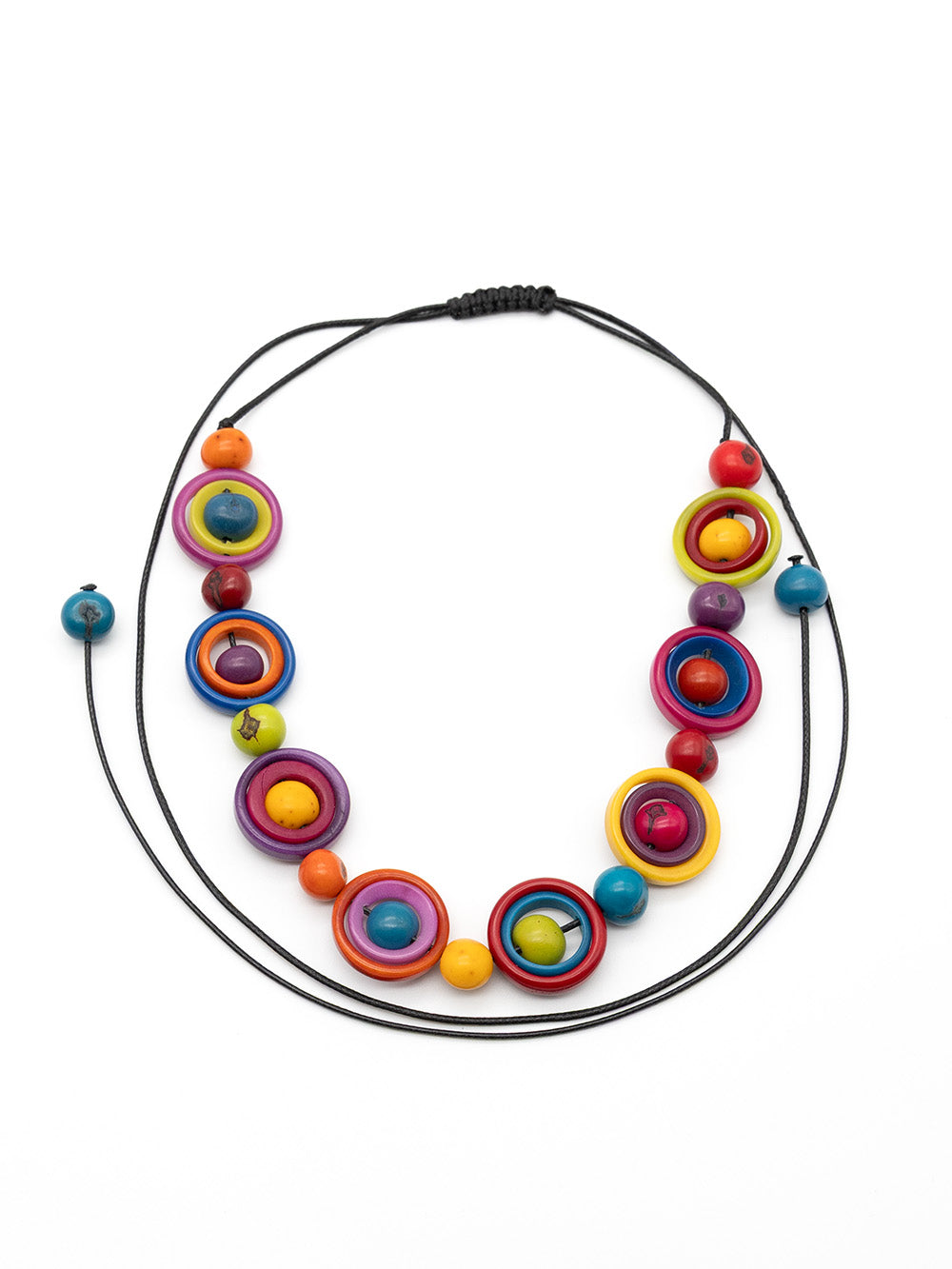Halskette Lili bunt - aus Azai Palmensamen und La Tagua Nuss