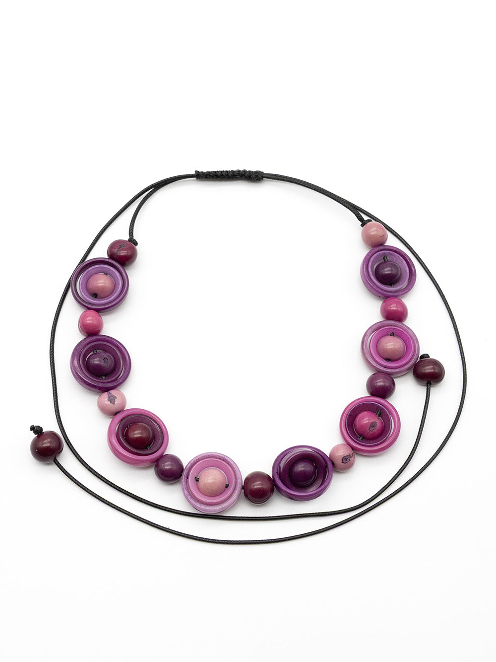 Halskette Lili lila - aus Azai Palmensamen und La Tagua Nuss