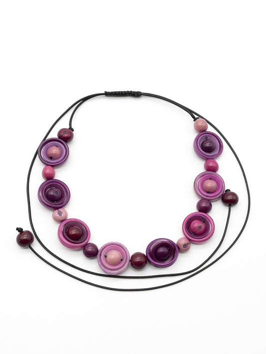 Halskette Lili lila - aus Azai Palmensamen und La Tagua Nuss